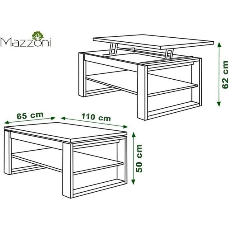 designimpex Couchtisch Design Multifunktionstisch Nuo Arbeitstisch Tisch Ablage Esstisch – Bild 4