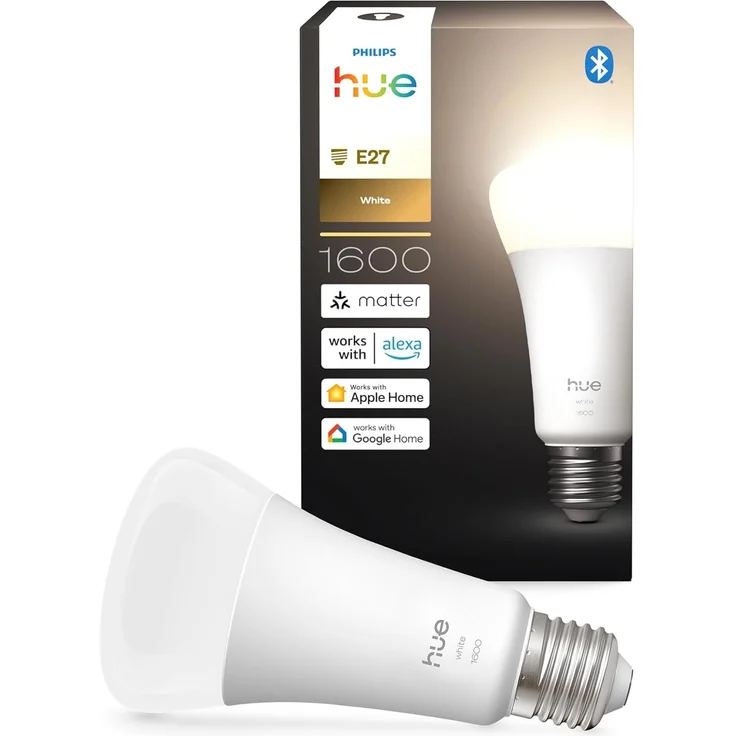 Philips Hue Smart LED A67 Lampe, warmes Weißlicht 2700K, E27 Fassung, 13,5W, 1600 Lumen, dimmbar, kompatibel mit Alexa, Google Assistant und Apple Home, 1er Pack