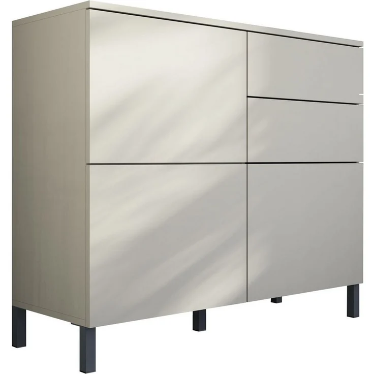 borchardt Möbel Kommode Haama, Sideboard mit Metallfüßen, Push-to-open-Technik, Breite 93 cm, Push-To-Open, verstellbare Einlegeböden, viel Stauraum, Breite 93cm – Bild 1