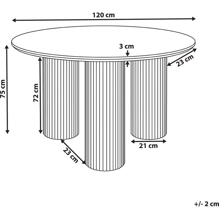 Esstisch TULEMALU Weiß 120 cm 120 cm – Bild 2