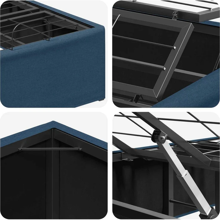 vidaXL Elektrisch verstellbares Bettgestell Blau 200 x 100 x 33,5 cm 42037311 – Bild 8
