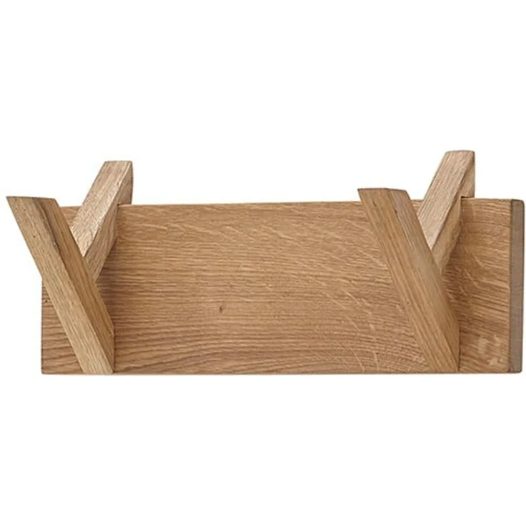 Garderobenpaneel >BANTRY< in holzfarben, Eiche massiv geölt - 30x13x12cm (BxHxT)