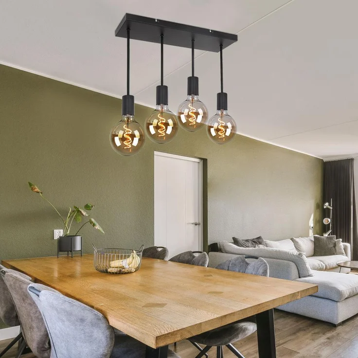 Hängeleuchte, schwarz, H 34 cm – Bild 5