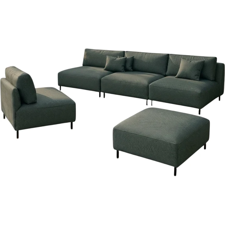 Garten Lounge Set SUN – Outdoor Möbel Set mit Sofa, Sessel und Hocker, UV-beständig und wasserabweisend – Bild 2
