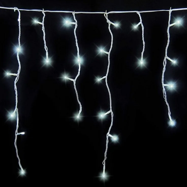 Gartenpirat Eisregen LED Lichterkette 4,2 m 168 LED kaltweiß Weihnachtsbeleuchtung Timer außen innen