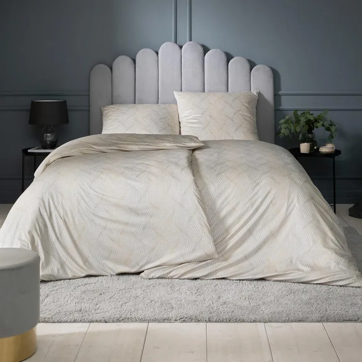 Estella Mako Jersey Bettwäsche 135x200 Ruben creme Spiralen Wellen 6935-215