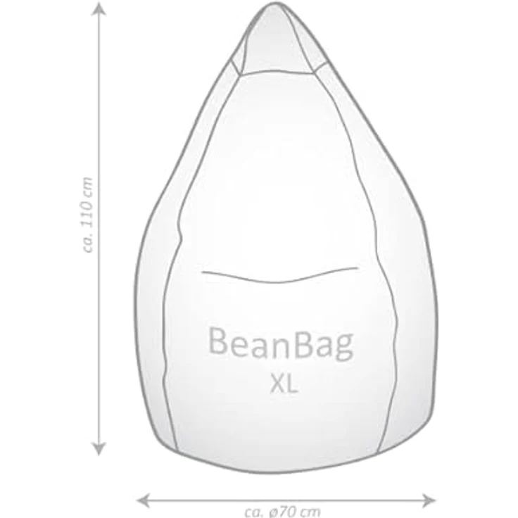 Sitting Point Sitzsack BeanBag Fankurve 220 l, Rot-Weiß mit Fußball-Muster, waschbarer Bezug und integrierter Seitentasche – Bild 2