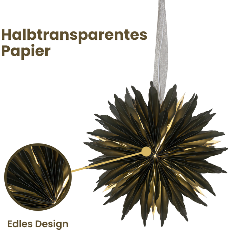 Star - Papierstern Dis Grün 40 cm - stilvoller halbtransparenter Weihnachtsstern für Innen, perfekt für Fenster & Wand – Bild 4