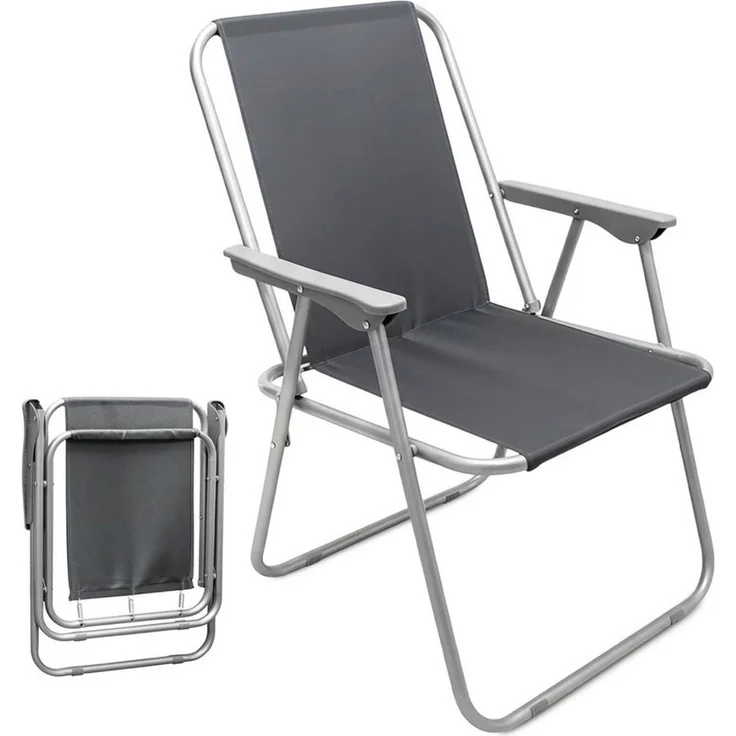 Spetebo Klappstuhl Camping Stuhl mit Armlehnen belastbar bis 100 kg (75 cm x 52 cm x 44 cm, 1 St), Leichtes Gewicht von nur 1,8 kg – Bild 1