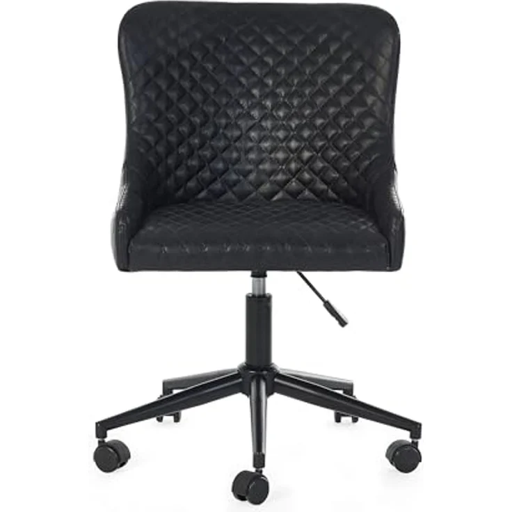 Julian Bowen Luxe Bürostuhl aus schwarzem Kunstleder, 52 x 60 cm – Bild 4