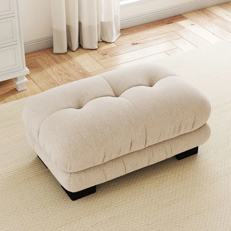 Paris Ottoman - Hellbraun--Leichter Kaffee--112x68x52cm--YOUDENOVA – Bild 2