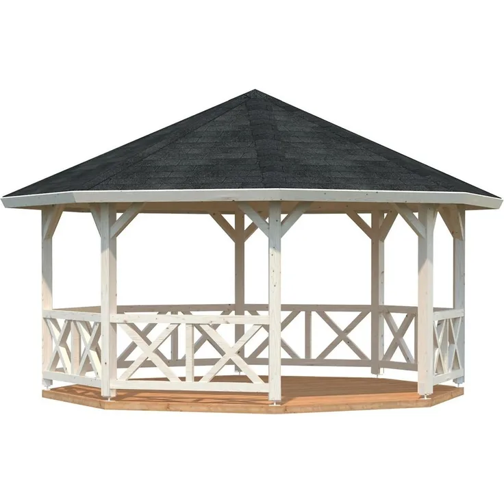 Palmako Holz-Pavillon Betty ohne Fußboden 465x465 cm Holzpavillon 4743142052624