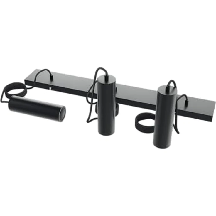 CALEX Pendelleuchte GU10, 3-flammig, Höhenverstellbar bis 1,5 m, Zylinder aus Aluminium, Matt Schwarz – Bild 2