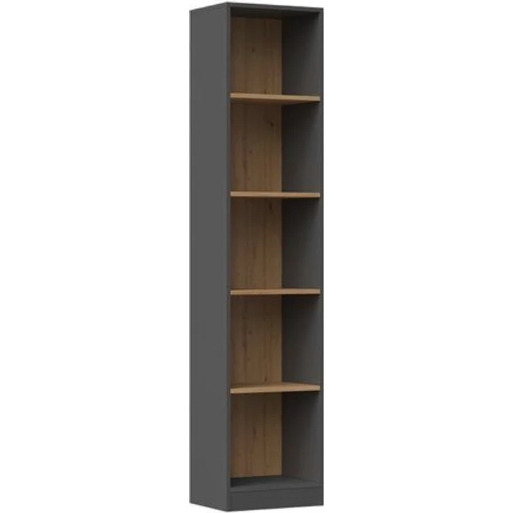 ibonto BÜCHERREGAL Laminierte Spanplatte ANTHRAZIT ARTISAN EICHE Erhältlich in verschiedenen Größen (H 182 x T 30 x B 40 cm) – Bild 4