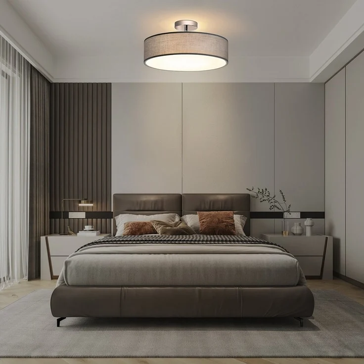 Zedelmaier Lampenschirm Deckenlampe Deckenleuchte mit Stoff-Lampenschirm, Wohnzimmerlampe Schlafzimmer Kinderzimmer Flur Lampe – Bild 2