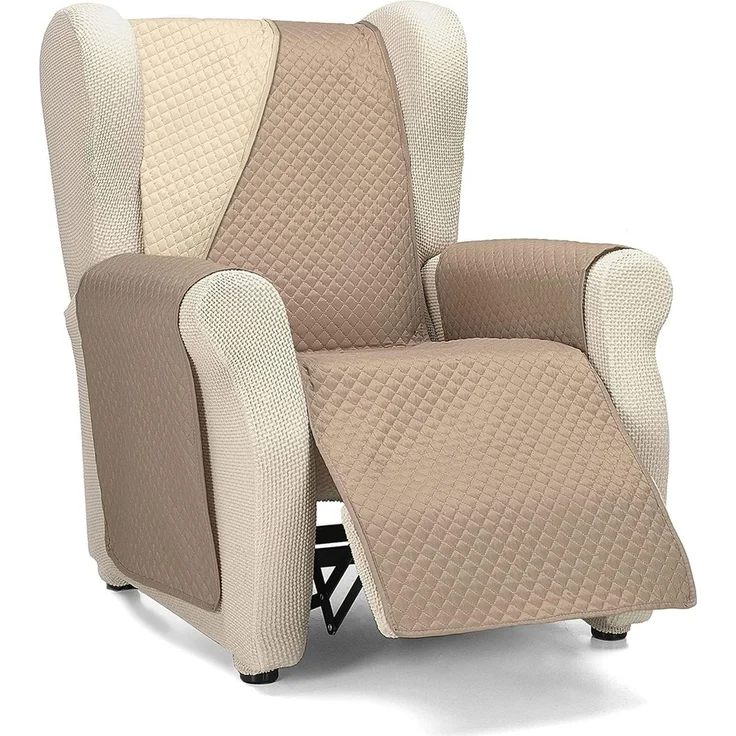ECOMMERC3 Sesselbezug für 1-Sitzer-Sessel, vollständige Passform, für 1-Sitzer-Sessel und Relaxsessel, Beige/Leder