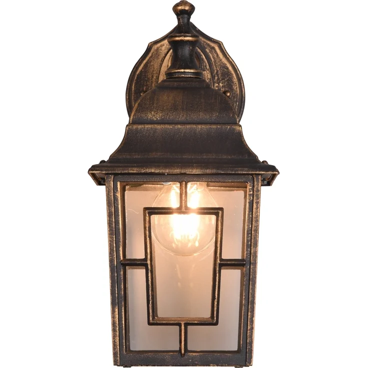 Antike LED Außenwandleuchte Laterne hängend Rostoptik, Höhe 30cm – Bild 6