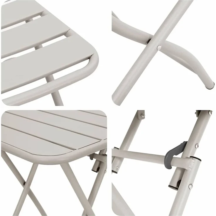 vidaXL Bistrogarnitur 3 pcs Beige Stahl 42002953 – Bild 7