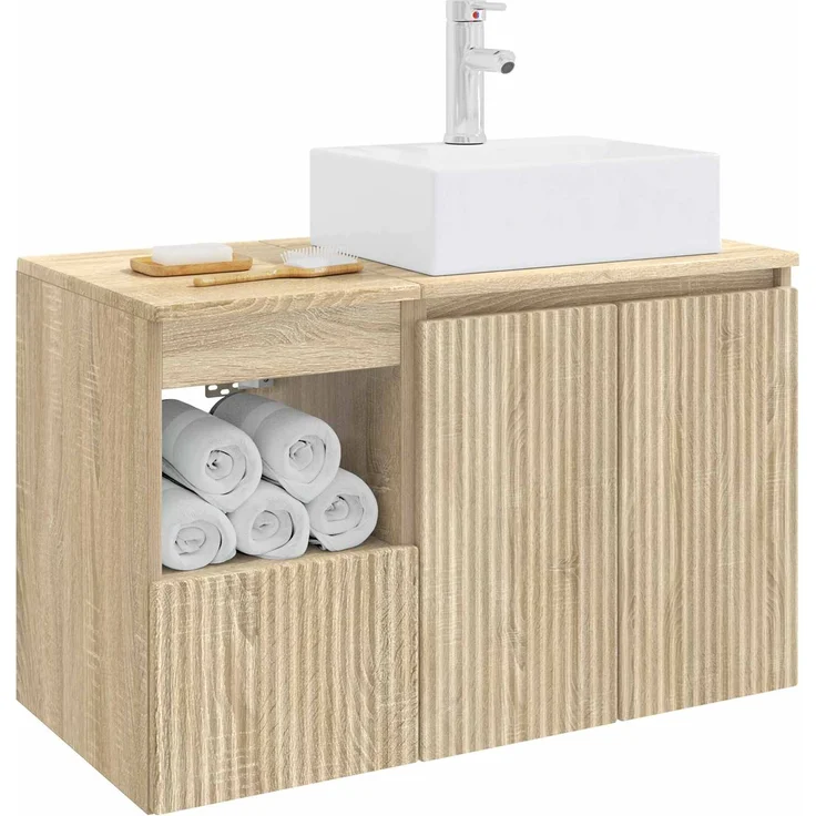 vidaXL Badezimmerschrank-Set 2 stk. Sonoma-Eiche 79,5 x 41 x 79,5 cm 3404056 – Bild 3