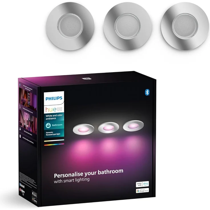 Philips Hue White&Col. Amb. Xamento Einbauspot silber 3x4.2W – Bild 1