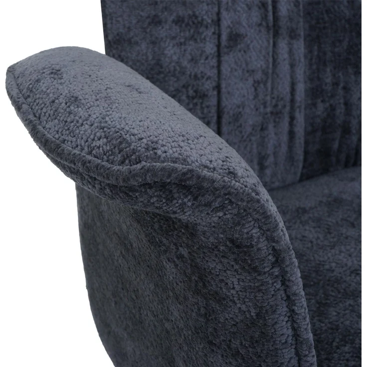 2er-Set Esszimmerstuhl HWC-N99, drehbar Armlehne Auto-Return, Stoff/Textil Chenille (340g/m²) ~ dunkelgrau – Bild 8