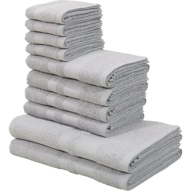 OTTO home Handtuch Set Vanessa, 10-tlg Handtuch-Set, in Standard- und Premium-Qualität, weich, Walkfrottee (Set, 10-St), 100% Baumwolle, Duschtücher, Handtücher, Gästetücher, mit Bordüre – Bild 5