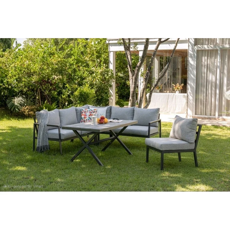 Gardissimo Alu Garten 3-in-1 Ecklounge "San Luca", anthrazit – Bild 1