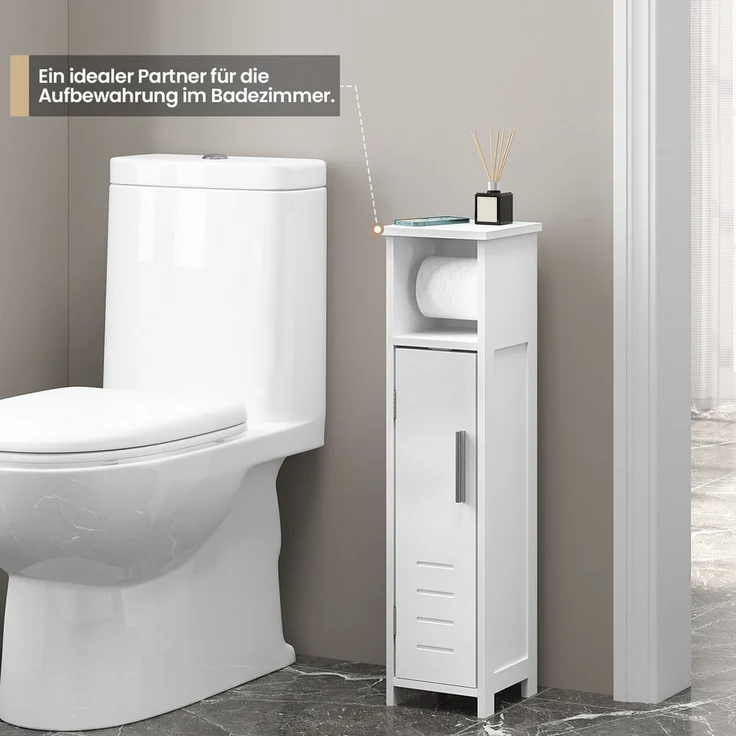 EUGAD Toilettenpapierhalter (1-St), freistehend, schmal mit Tür, 18x18x71 cm – Bild 3