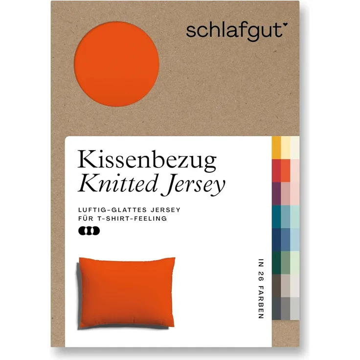 Schlafgut Knitted Jersey Bettwäsche | Kissenbezug einzeln 70x90 cm | red-mid
