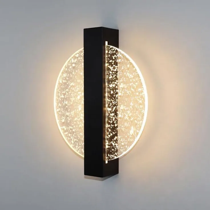 DELIPOP – 12W LED – Wandleuchte, 3 einstellbare Farbtemperaturen, moderne Wandleuchte für den Innenbereich – für Schlafzimmer, Treppenhaus – Schwarz – 23x20x5cm