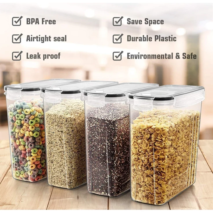 Frischhaltedosen Vorratsdosen Müsli Zucker Luftdicht Set 2,5 l 8 Stk – Bild 2