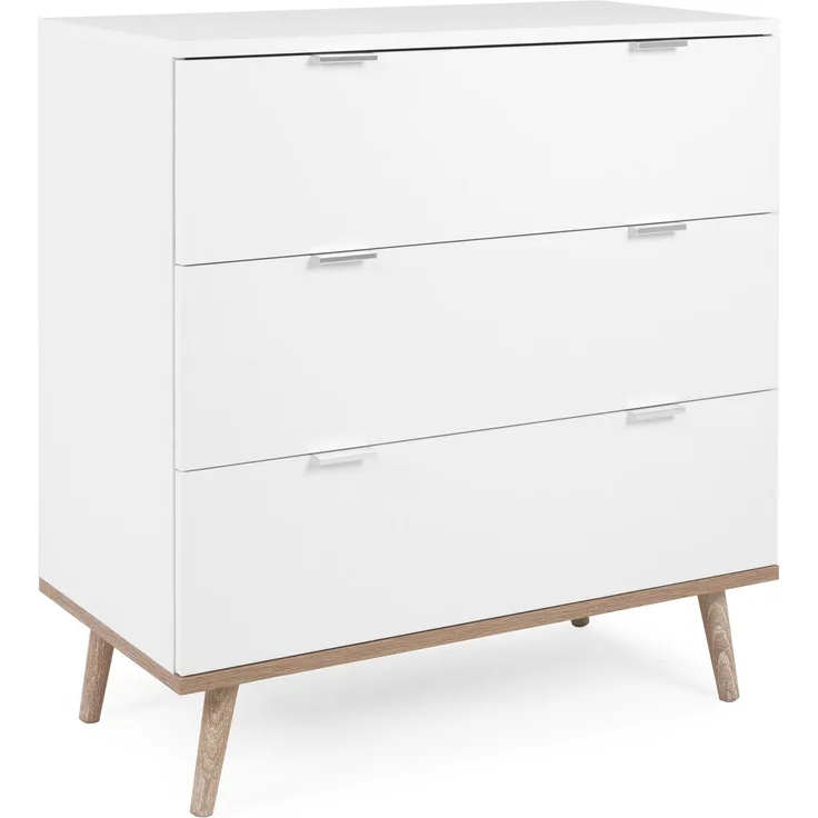 Kommode >Göteborg< in Weiß - 80x86.5x40cm (BxHxT)