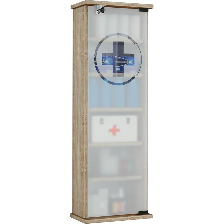 VCM Medizinschrank Gusal 916993 Sonoma-Eiche H. 92 x B. 31 x T. 18 cm – Bild 1
