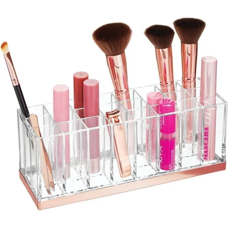 Aufbewahrungsbox Nagellack Lippenstift 24 Fächer mDesign Roségold/transparent – Bild 7