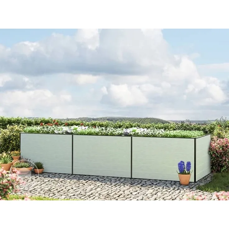 GFP Aluminium Hochbeet KINGSIZE DANIELA - 351 x 119 x 77 cm - Alu natur, Stecksystem, langlebig