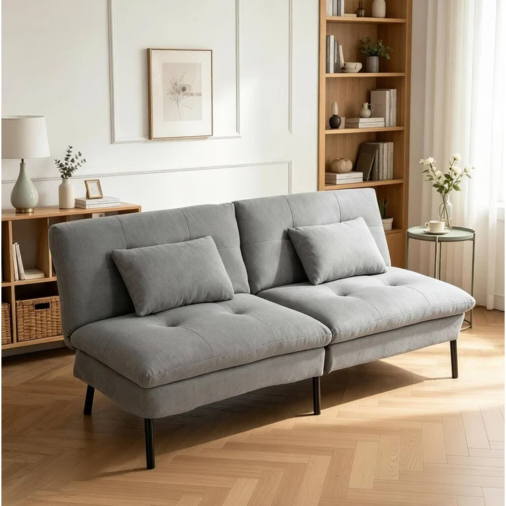 Schlafsofa mit 5-fach verstellbarer Rückenlehne, 176x64x84 cm, Dunkelgrau – Bild 4