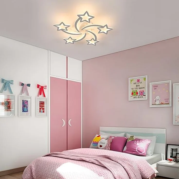Goeco LED Deckenleuchte Dimmbar, 50W 6200LM Weiß Deckenlampe, Modern Deckenleuchte mit Fernbedienung/APP für Wohnzimmer Kinderzimmer Schlafzimmer, 3000K-6500K, Dia 65cm – Bild 6