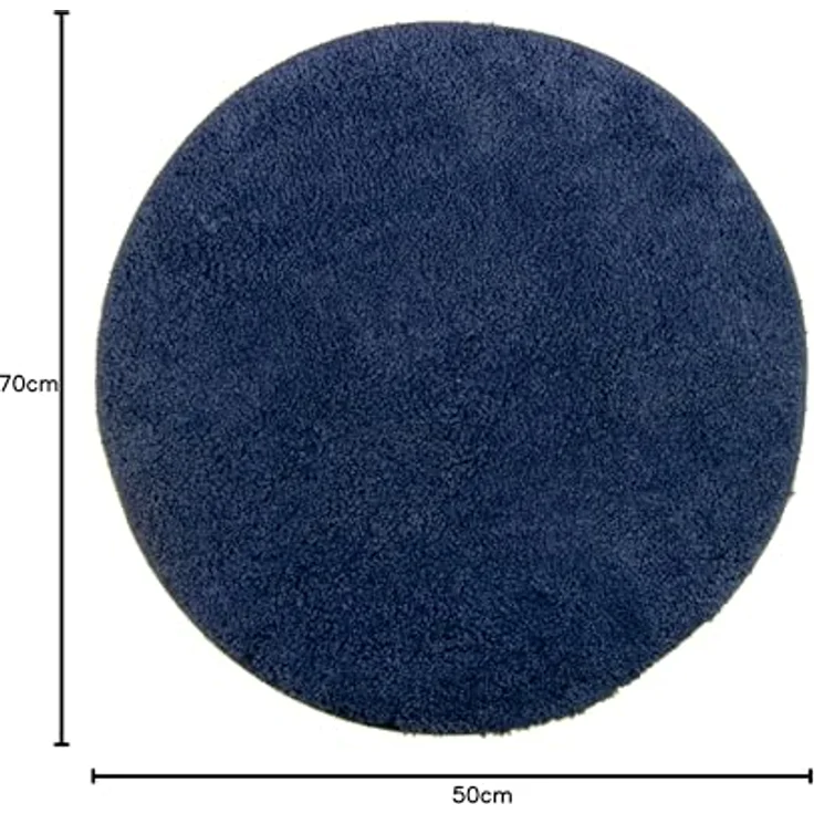 Brandsseller Badematte Ø 60 cm Badvorleger Badteppich Rund Blau – Bild 3