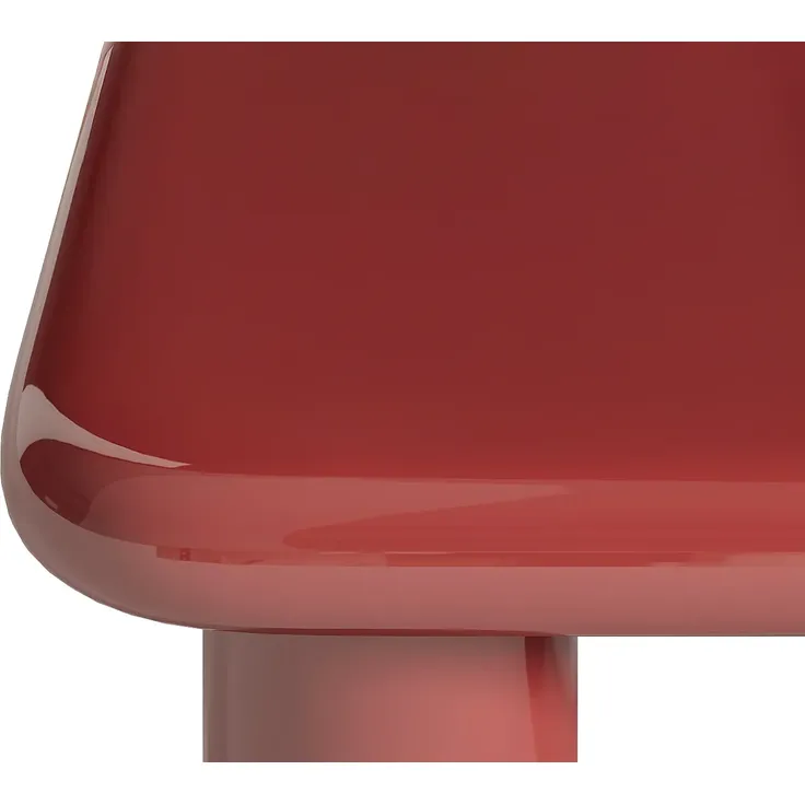 Vente-unique - TAMISDA Couchtisch Holz, Platte Rot - B 90 cm x H 41 cm x L 90 cm – Bild 3