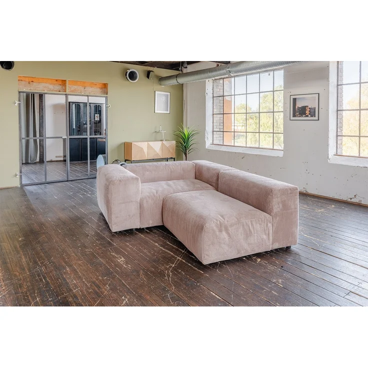 KAWOLA Sofa MIA Modulares Sofa 6-tlg. Cord taupe 72 x 120 x 306 cm – Bild 5