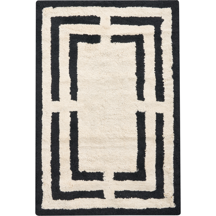 Badematte RISALU Schwarz Beige 60 x 90 cm Baumwolle