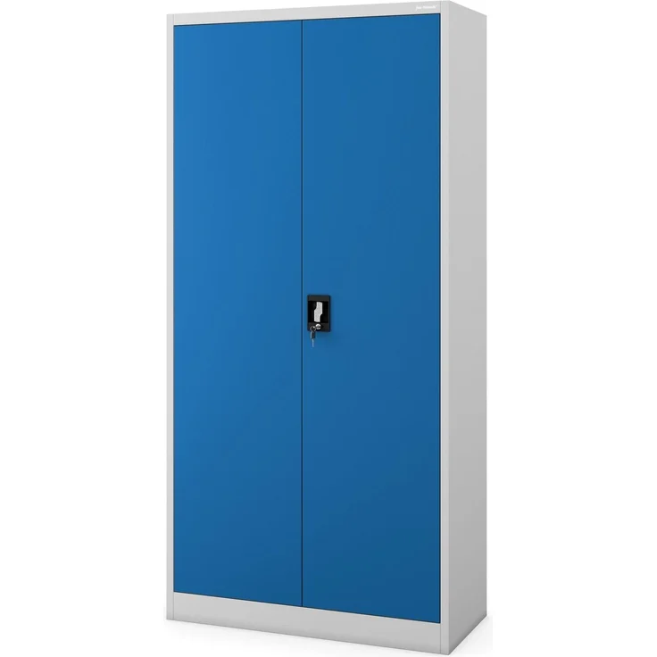 Jan Nowak Metallschrank 185 x 90 x 45 cm | Aktenschrank Abschließbar mit Kleiderstange, Pulverbeschichtung | Aufbewahrungsschrank Umkleideschrank Spind Kleiderstange | Hellgrau-Blau