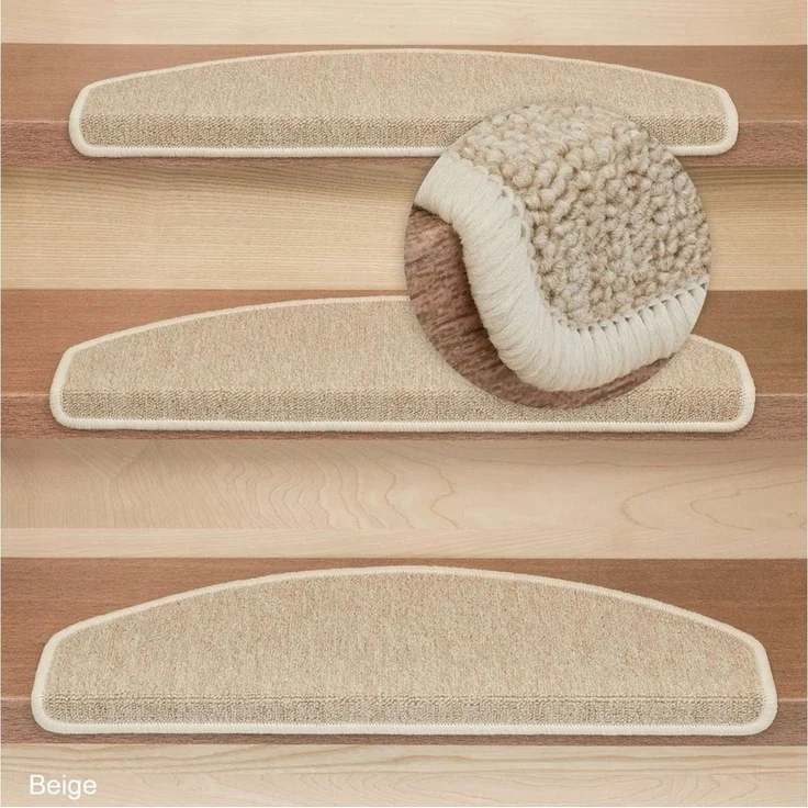 Metzker® Stufenmatte Stufenmatten Rambo New Halbrund SparSet - Beige 15 Stück, halbrund, Höhe: 5 mm, 15 Stück im Set - Beige