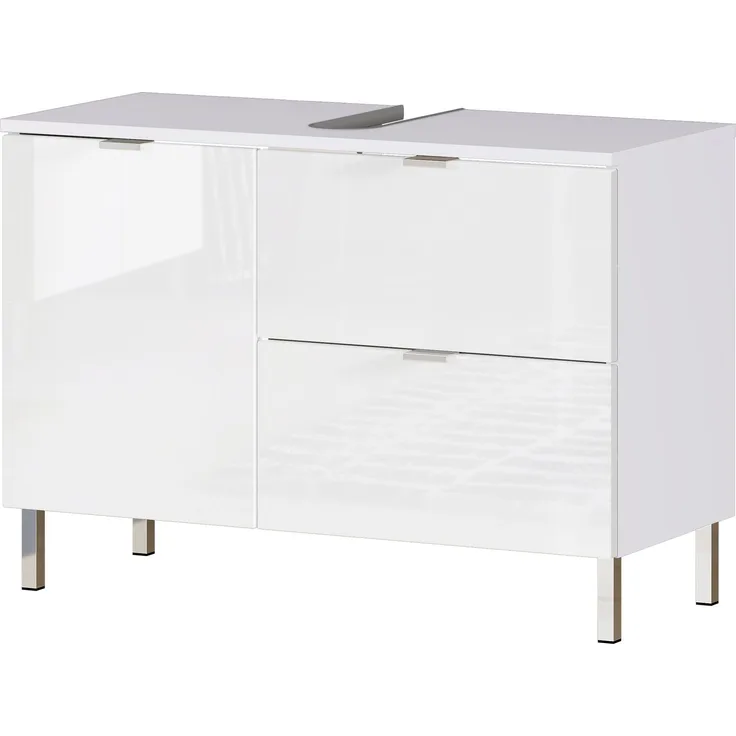 Waschbeckenunterschrank >M-415< (BxHxT: 80x56x34 cm) in weiss - 80x56x34 (BxHxT)