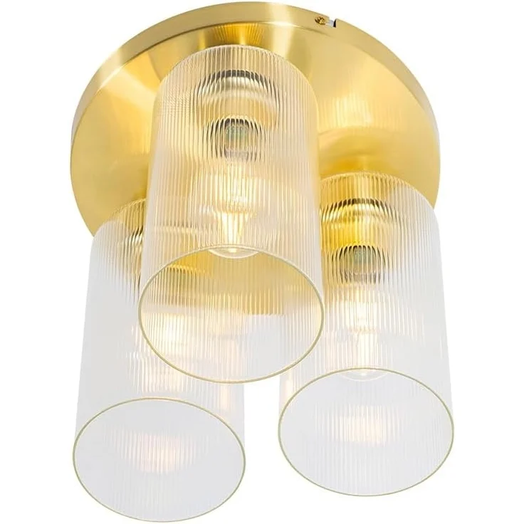 Qazqa Deckenleuchte Laura, ohne Leuchtmittel, E27, Gold, Art Deco, Glas, 1-flammig – Bild 7