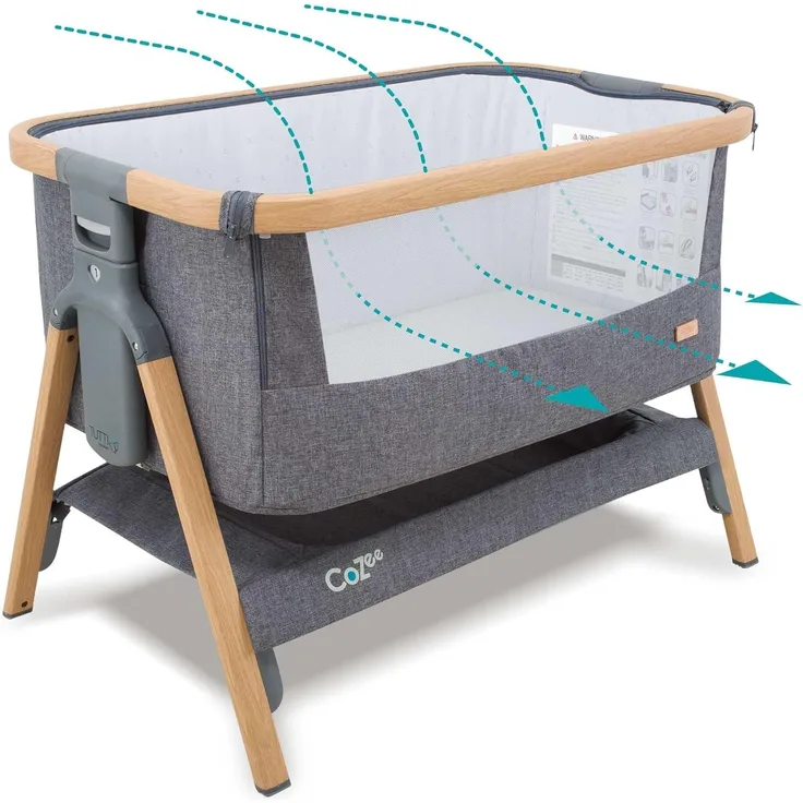 Tutti Banini CoZee Beistellbett Babybett Reisebett Krippe - Eiche und Holzkohle