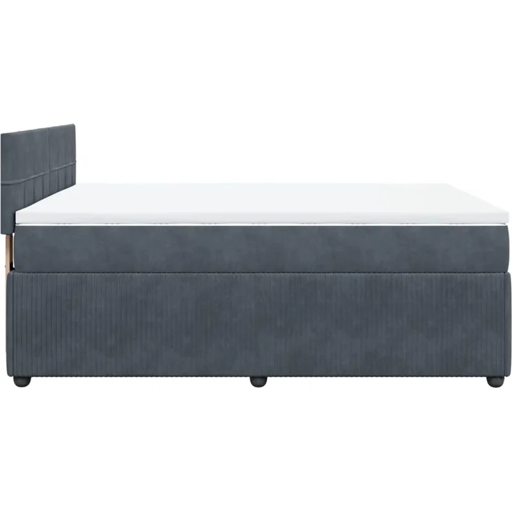 vidaXL Boxspringbett mit Matratze Dunkelgrau 160x200 cm Samt 3287783 – Bild 9