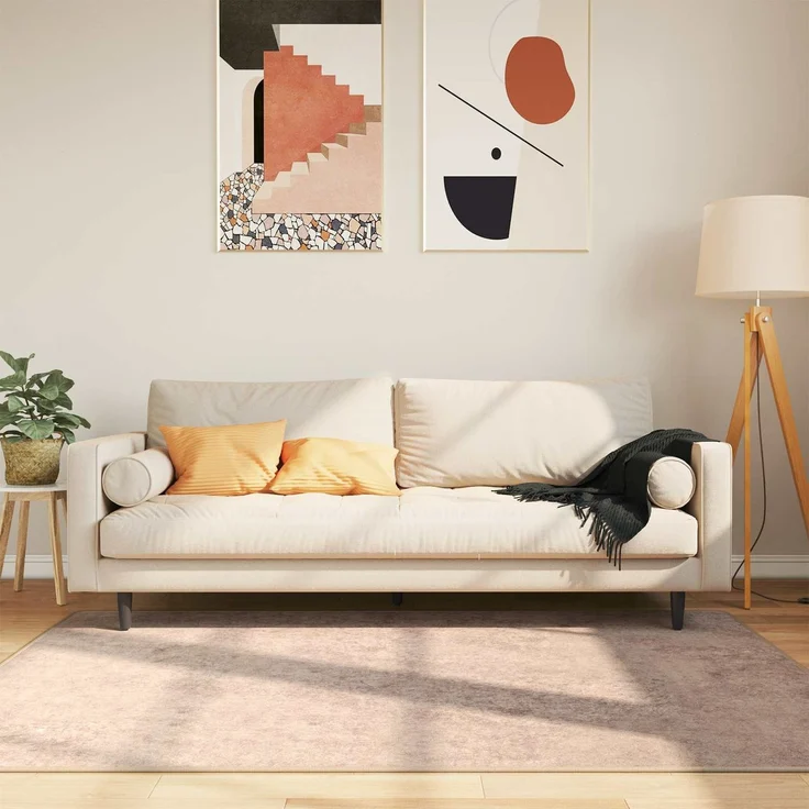 vidaXL Teppichläufer MARSA Sand 120x170 cm Polyester und PVC 42023126 – Bild 1