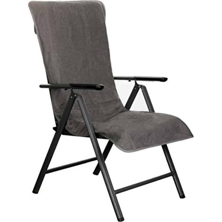 Brandsseller Frottee-Schonbezug für Gartenstuhl und Gartenliege sowie als Strandliegenauflage - aus 100% Baumwolle - ca. 65x130 cm - Anthrazit – Bild 4
