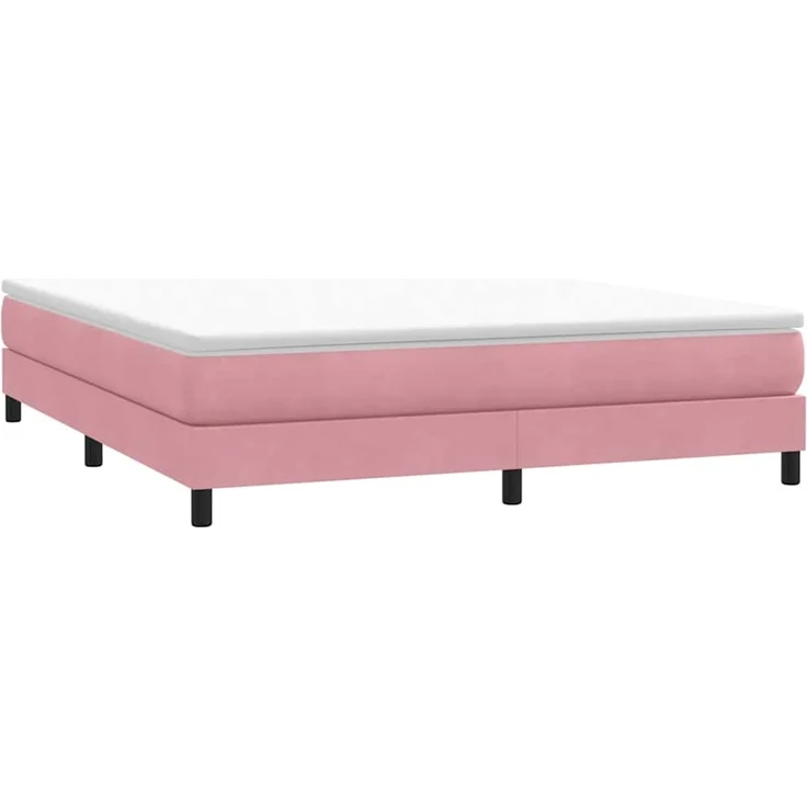 vidaXL Boxspringbett ohne Matratze Rosa 180x220 cm Samt 3315890 – Bild 2